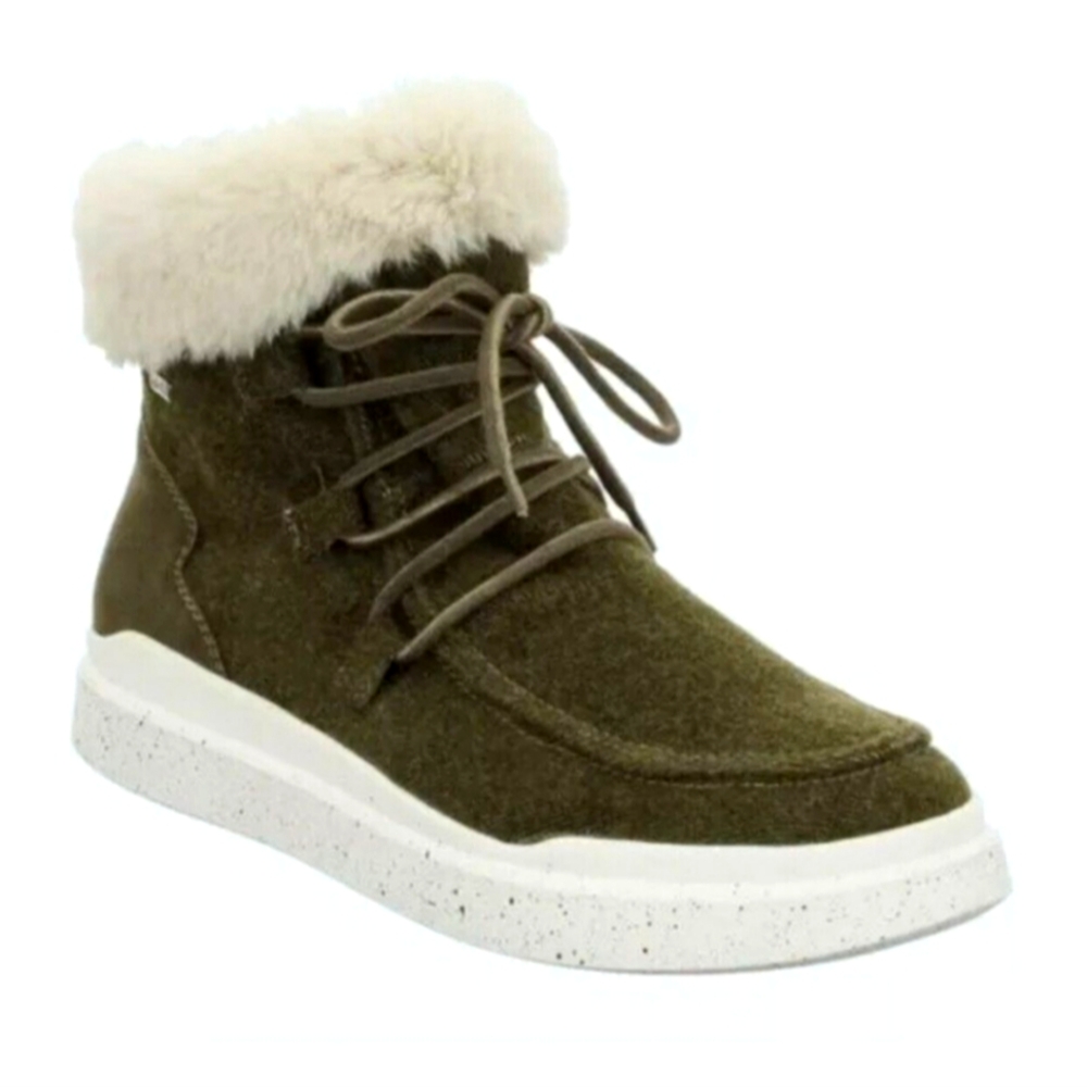 NEW Romika Helsinki Fleece/Kombi Olive Boots Faux Fur Lined Waterproof 10